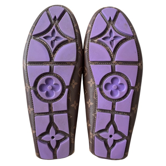 Louis Vuitton Men\'s Monogram Leather Driver Loafers Size 7LV Designer main image 3